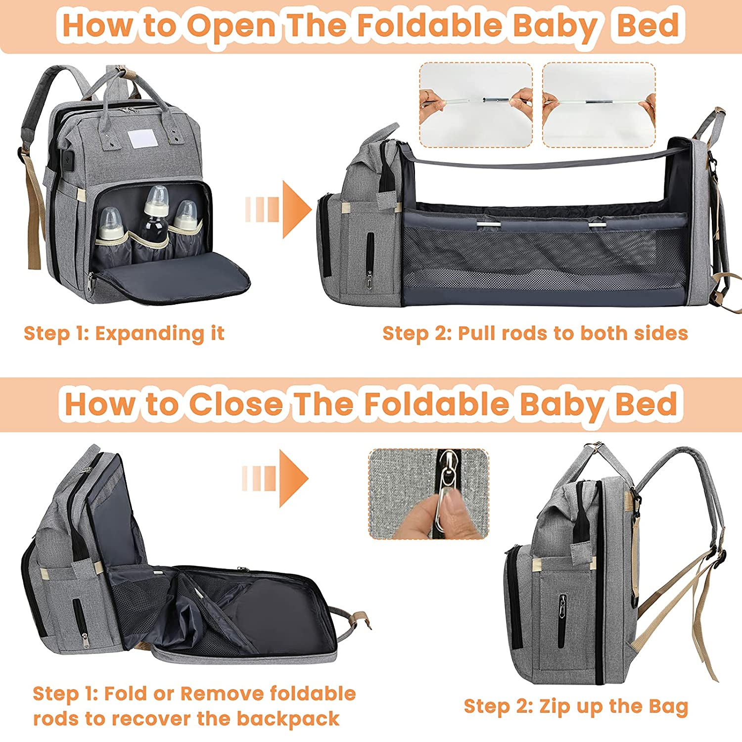 Sac à langer portatif | Berceau de voyage BabyNappy™ - SensibleMamanBébé